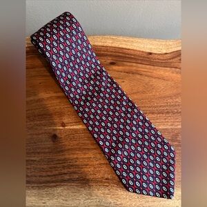 Brooks Brothers 100% Silk Made In USA Neck Tie Blue Green Cream